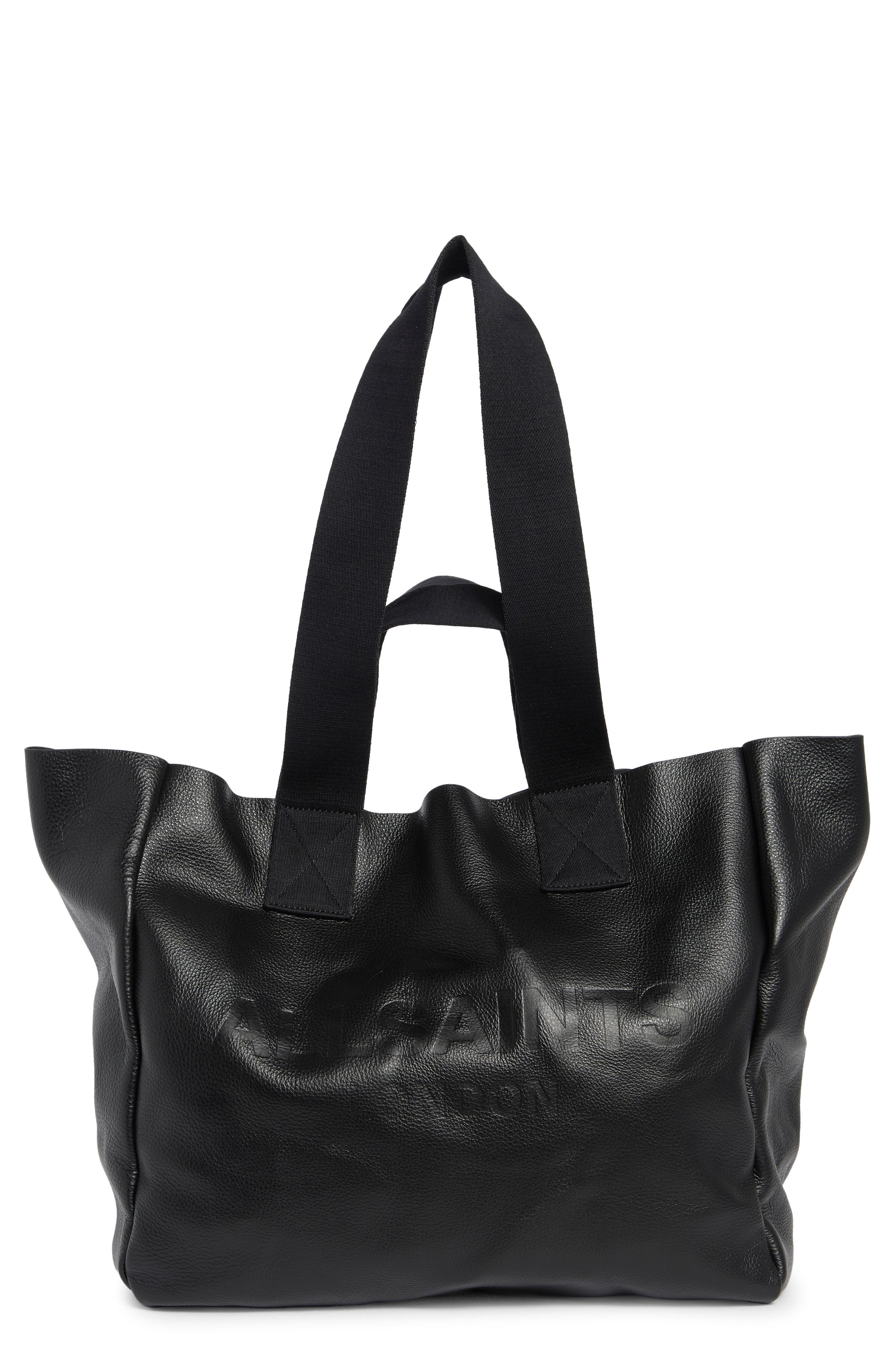 Izzy Leather Tote, Alternate, color, BLACK