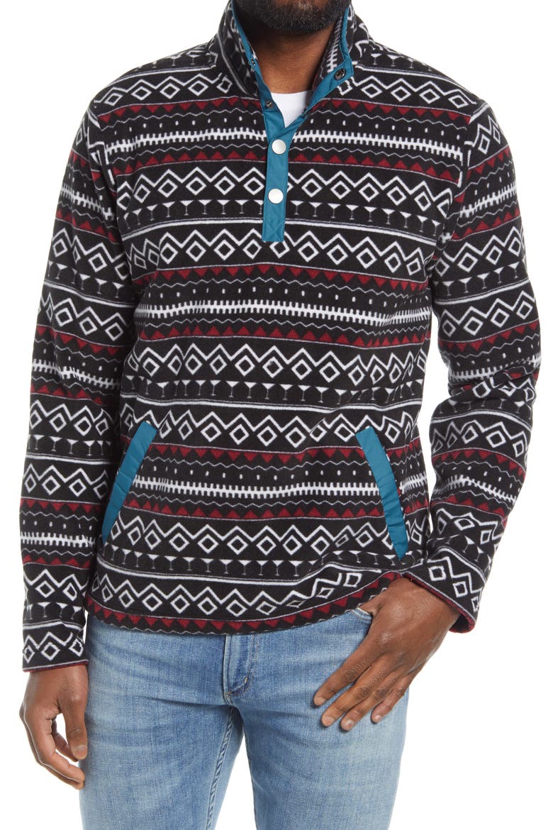 Polar Fleece Quarter Snap Pullover, Main, color, FAIR ISLE