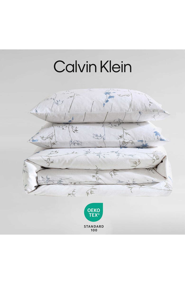 Calvin Klein Wildflower 300 Thread Count Cotton Comforter & Shams Set, Alternate, color, Parchment/ Blue