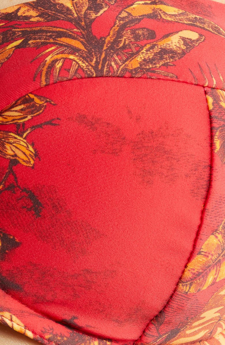 L'AGENCE Alexandria Red Jungle Structured Bikini Top, Alternate, color, Scarlet