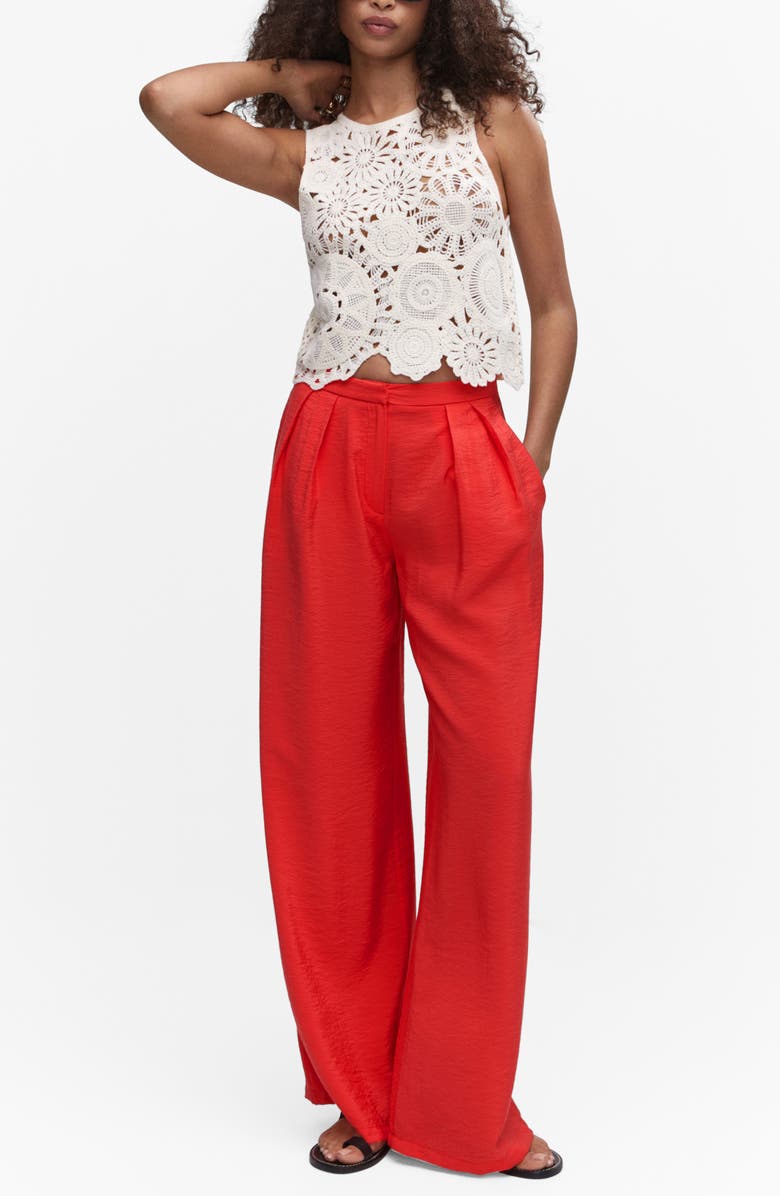 MANGO High Waist Wide Leg Pants, Alternate, color, 