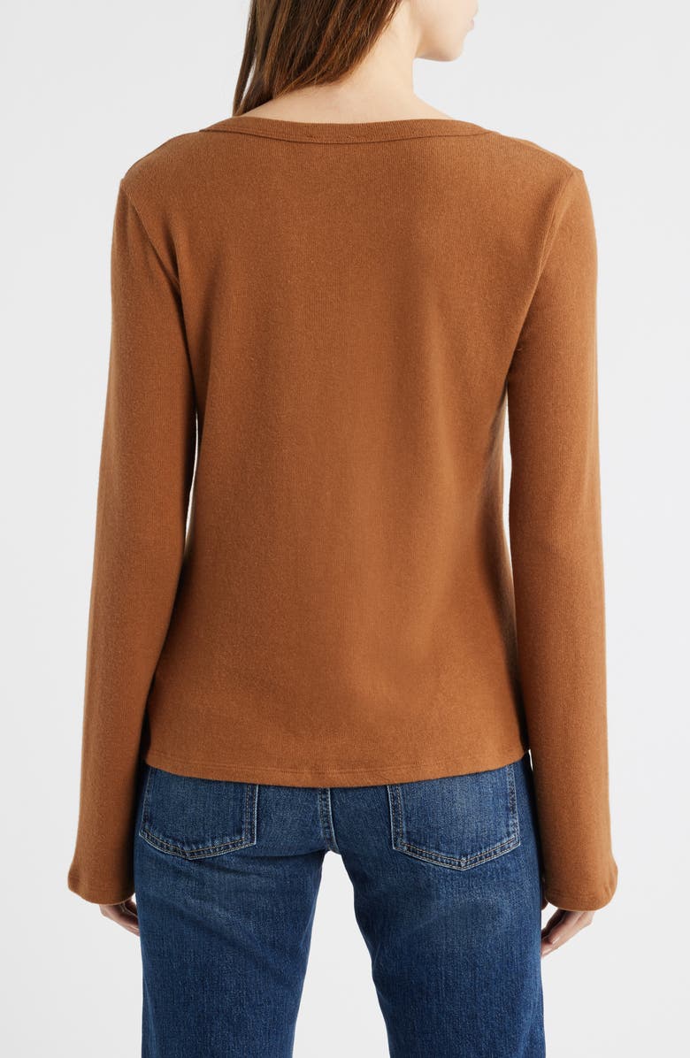 Reformation Millie Split Front Cardigan, Alternate, color, Toffee