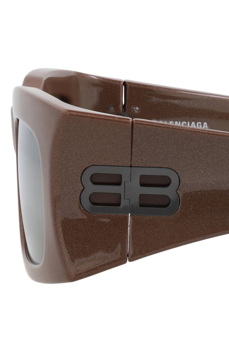 Balenciaga 58mm Rectangular Sunglasses, Alternate, color, Brown Brown Bronze