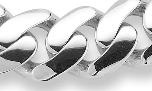 Yield Of Men Rhodium Plated Sterling Silver Cubic Zirconia Curb Chain Bracelet In Silver
