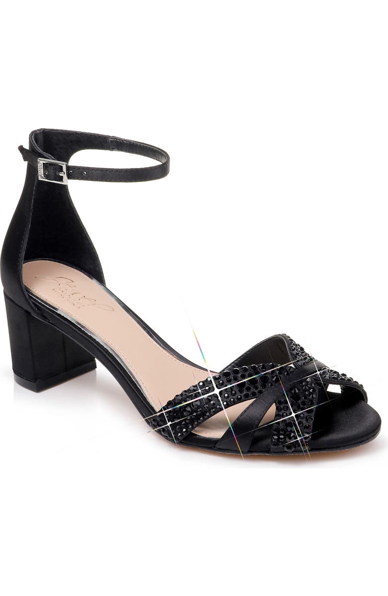 Jewel Badgley Mischka Sequoia Crystal Embellished Ankle Strap Sandal, Main, color,