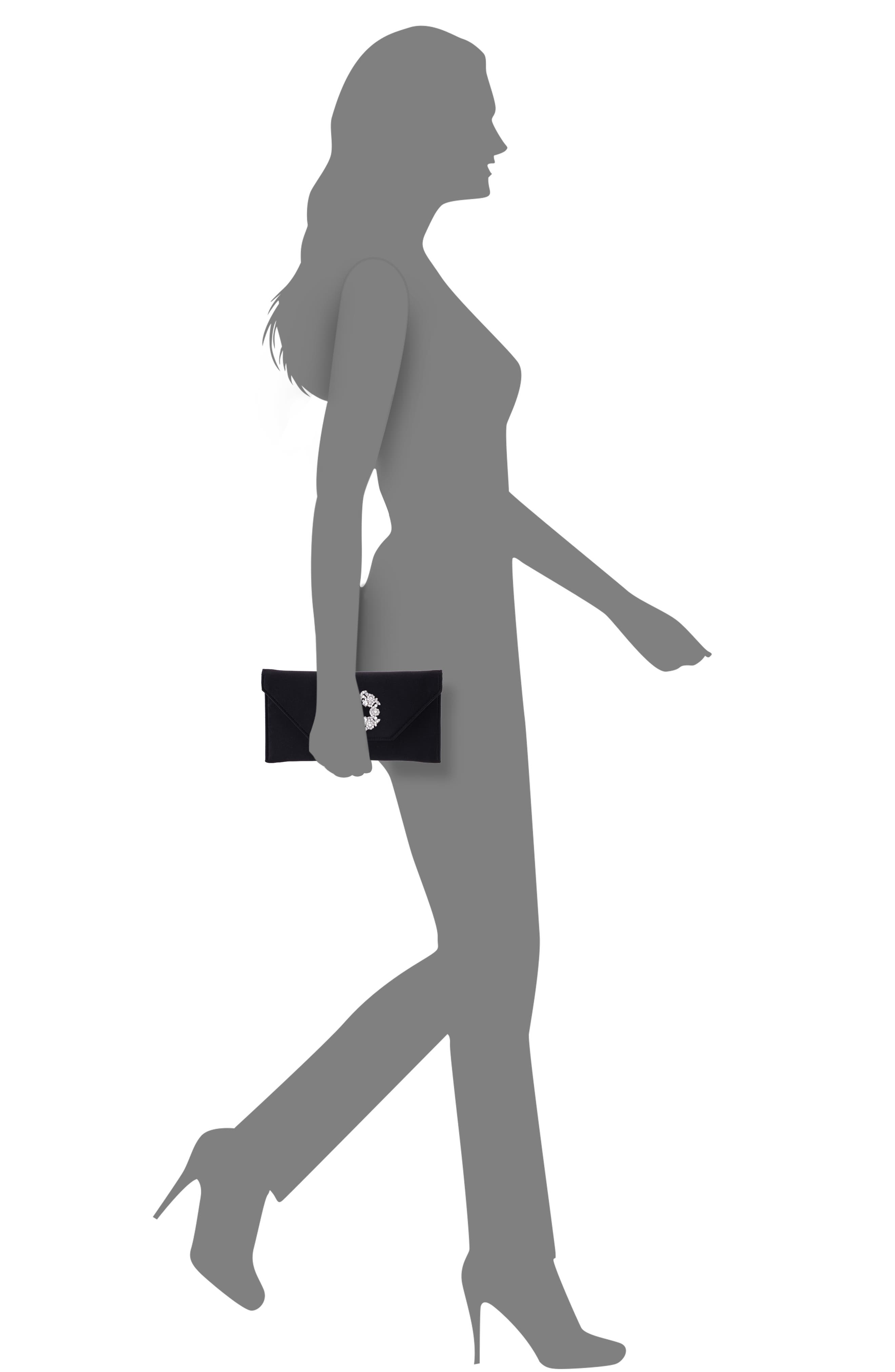 Nina Hepburn Crystal Buckle Clutch, Alternate, color, 