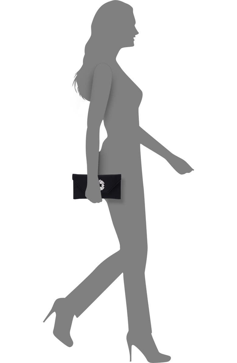 Nina Hepburn Crystal Buckle Clutch, Alternate, color,