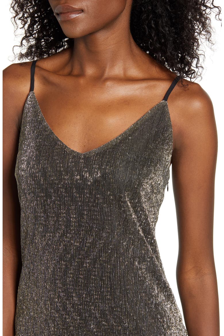 Celestial Glitter Minidress, Alternate, color, GOLD