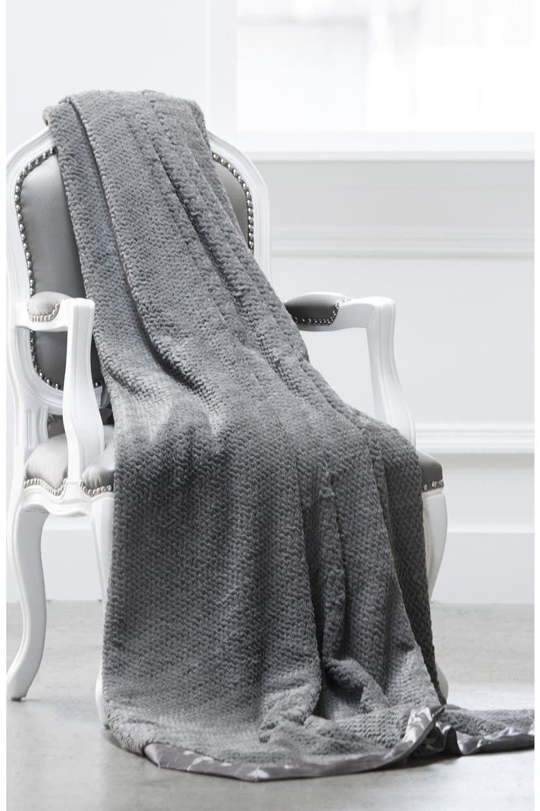 'Luxe Twist' Throw, Alternate, color, CHARCOAL