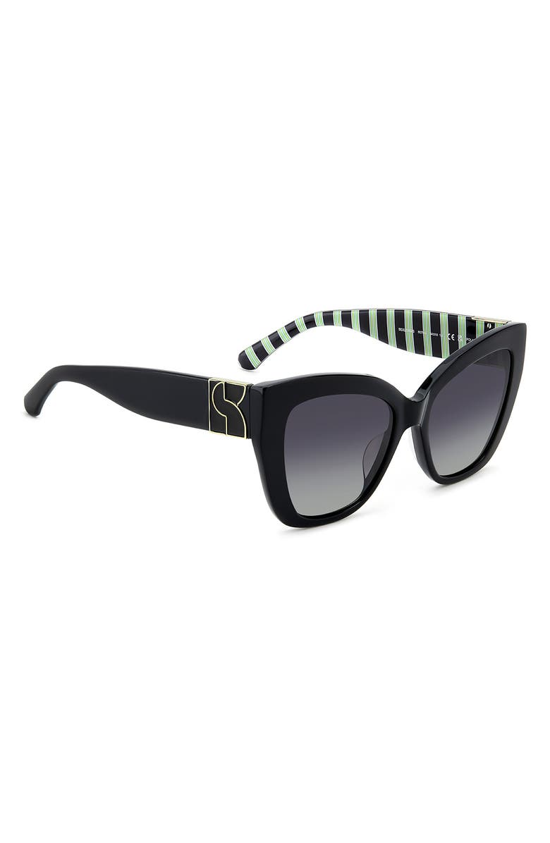 Kate Spade New York 54mm Cat Eye Sunglasses, Alternate, color, Black