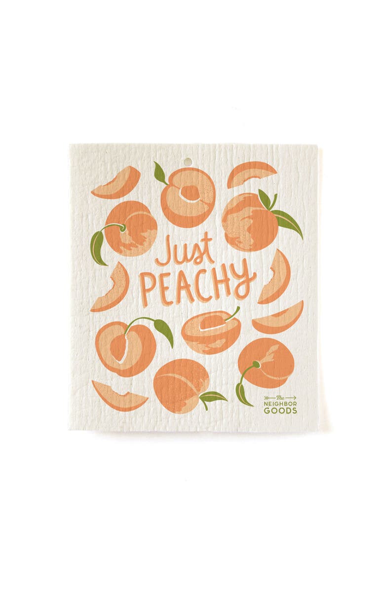 The Neighborgoods Peach Dish Towel + Sponge Cloth Gift Set, Alternate, color, Orange