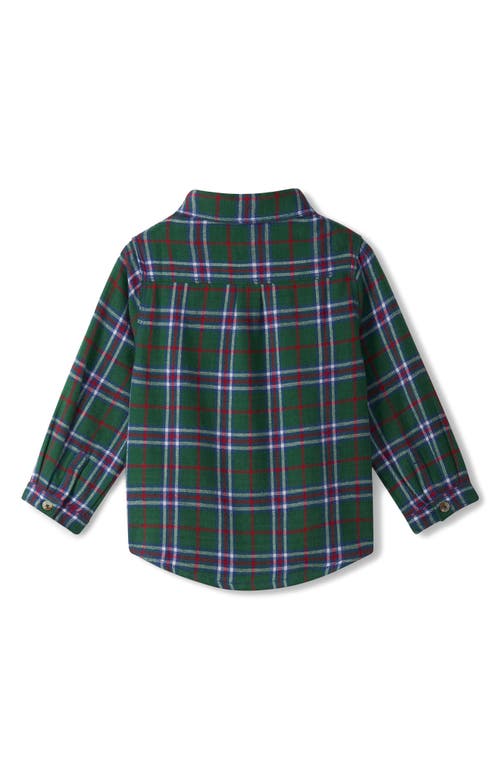 Hatley Kids' Plaid Cotton Flannel Button-up Shirt In Green