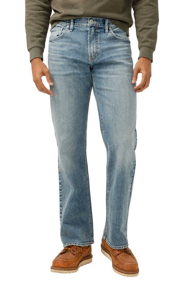 Silver Jeans Co. Zac Relaxed Straight Leg Jeans, Main, color, 