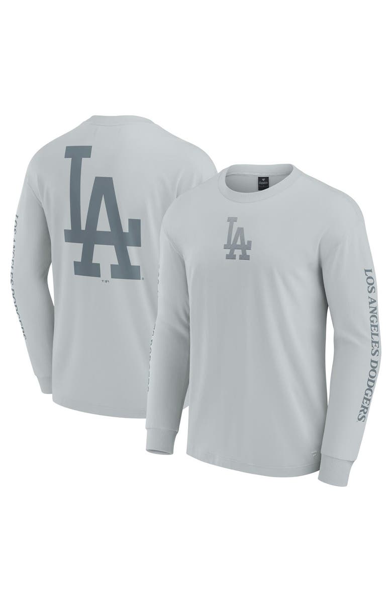 FANATICS Men's Fanatics  Gray Los Angeles Dodgers Elements Strive Long Sleeve T-Shirt, Main, color, Gray