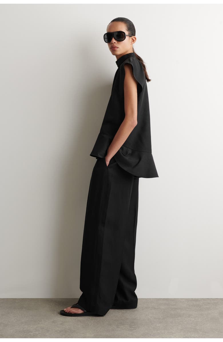 COS Tailored Linen-Blend Straight-Leg Pants, Alternate, color,