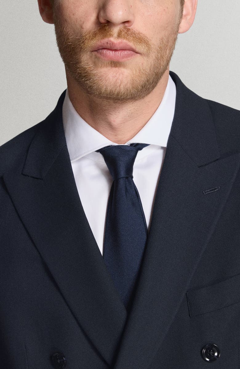 MANGO Monaco Slim Fit Double Breasted Suit Jacket, Alternate, color, Navy