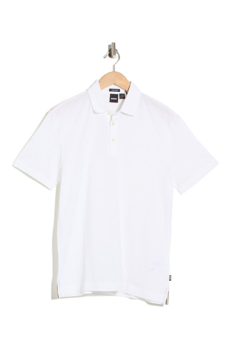 Press Cotton & Linen Blend Polo, Alternate, color, WHITE