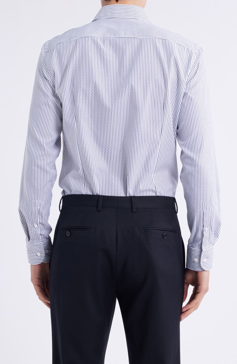 BOSS Hank Kent Slim Fit Performance Twill Dress Shirt, Alternate, color, Dark Blue