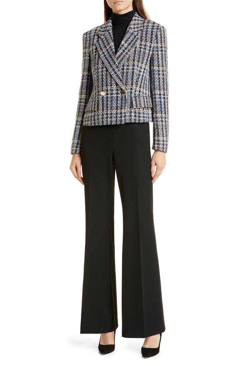 Jokasa Tweed Blazer, Alternate, color, BLACK