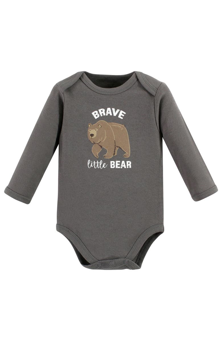 Touched by Nature Organic Cotton Long-Sleeve Bodysuits, Alternate, color, Boy Woodland Alphabet