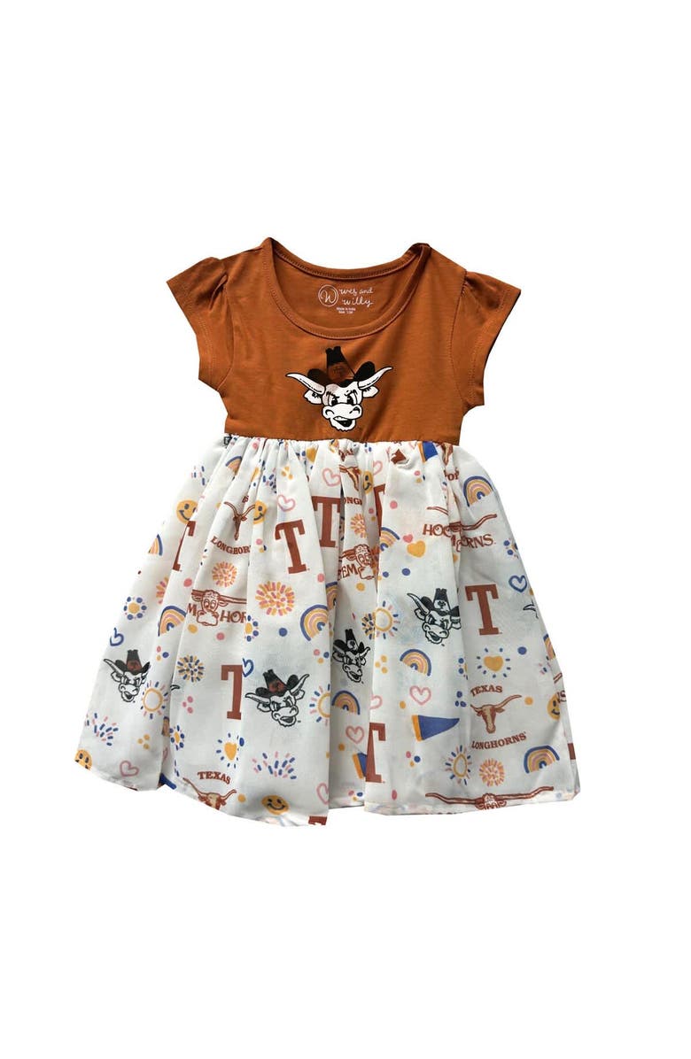 Wes & Willy Toddler Wes & Willy  Texas Orange Texas Longhorns Vault Princess Dress, Alternate, color, 