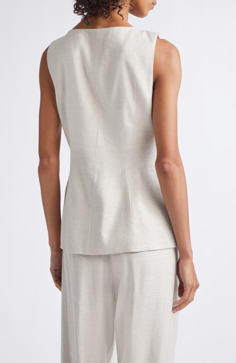 Toccin Amra Bateau Neck Linen Blend Vest, Alternate, color, Desert
