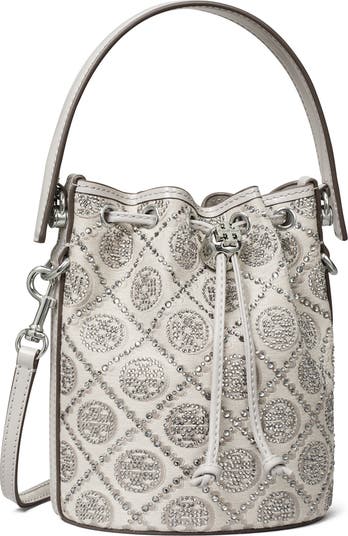 Crystal Detail Monogram Mini Bucket Bag