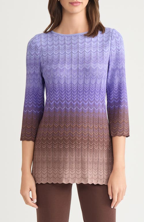 Misook Ombré Pointelle Sweater In Purple
