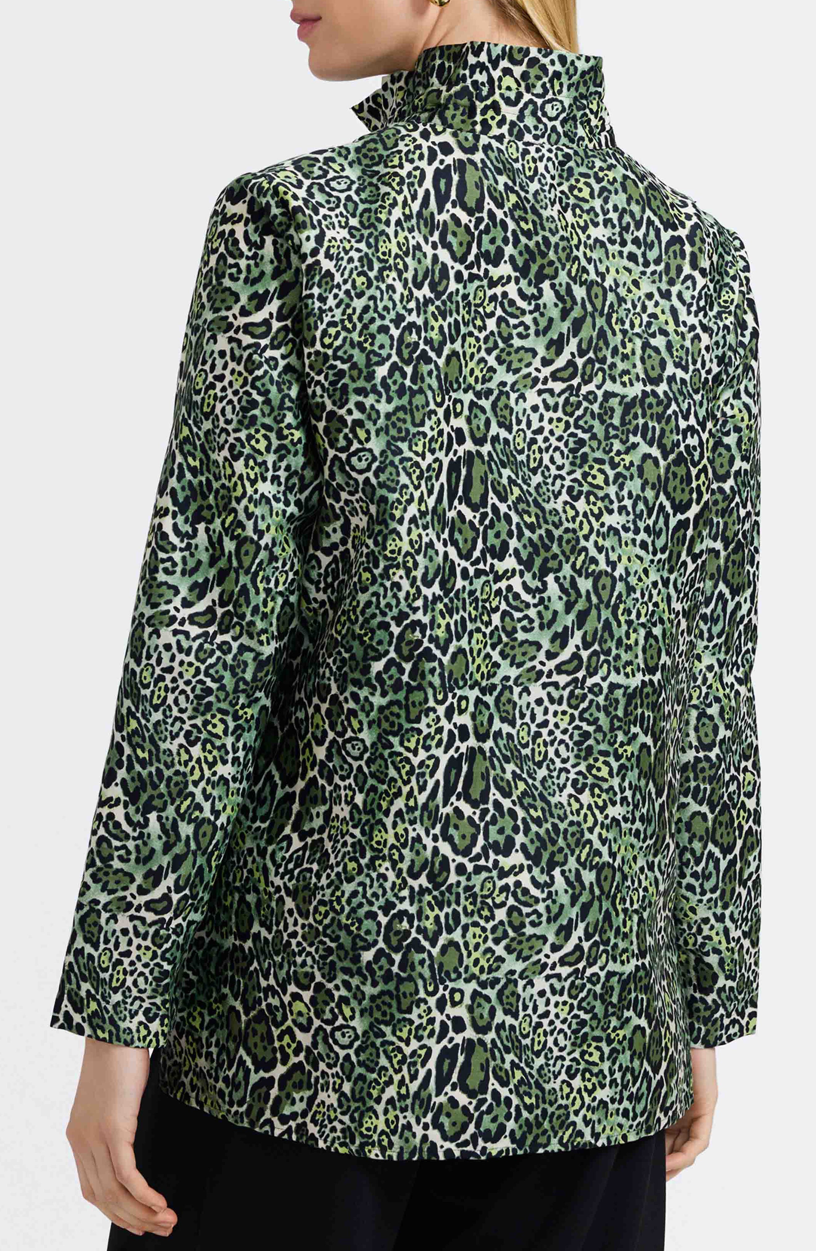 Carolina Leopard Print Cotton Sateen Button-Up Shirt - image 2
