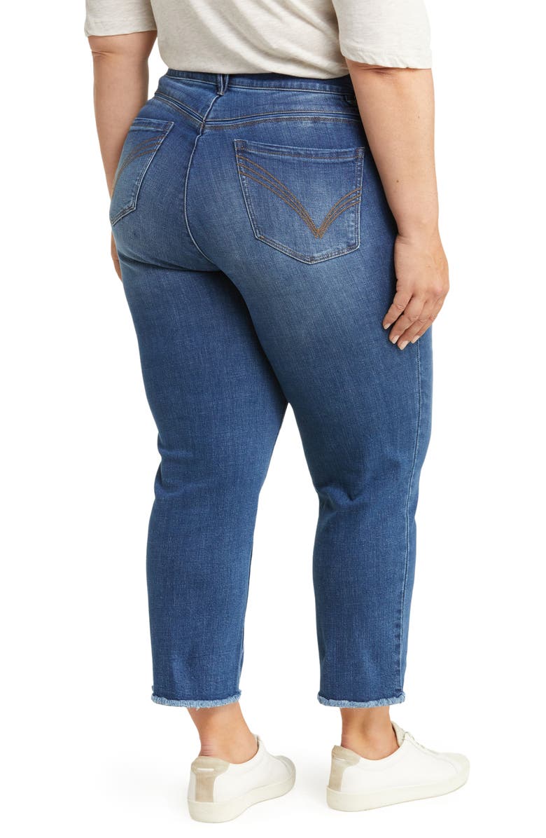 Wit & Wisdom 'Ab'Solution Fray Hem Stretch Crop Slim Straight Leg Jeans, Alternate, color, 