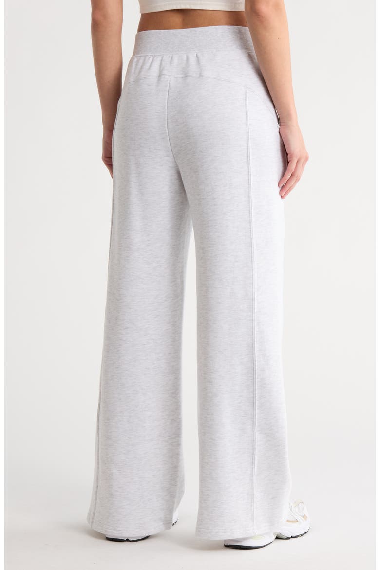 Fleece Wide Leg Pants, Alternate, color, HEATHER LIGHT GREY