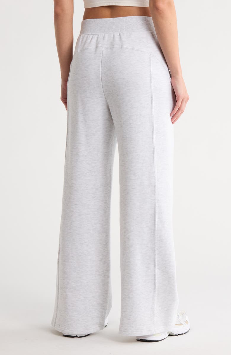 90 DEGREE BY REFLEX Fleece Wide Leg Pants, Alternate, color, Heather Light Grey