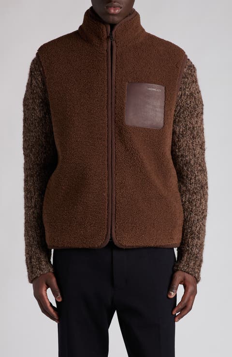 Leather Pocket Fleece Vest