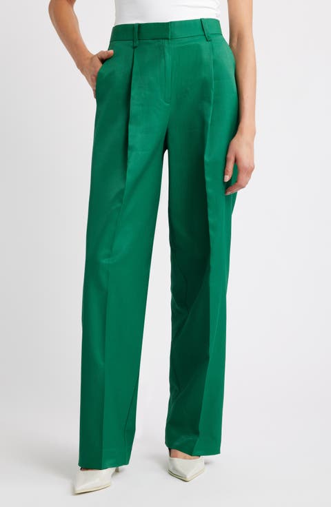Women's Green Straight-Leg Pants | Nordstrom Women's Green Straight-Leg Pants | Nordstrom