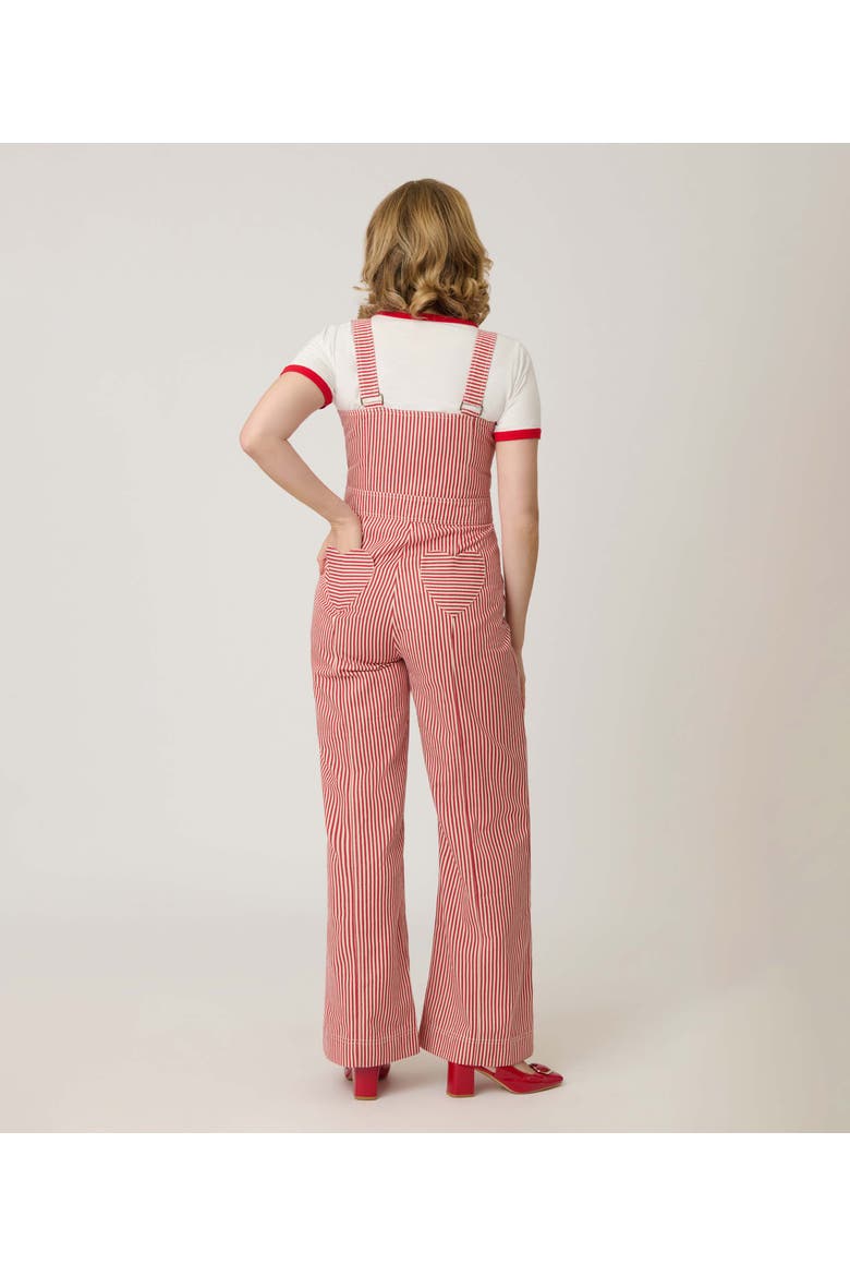 Wide Leg Dungarees, Alternate, color, Red & White Stripe