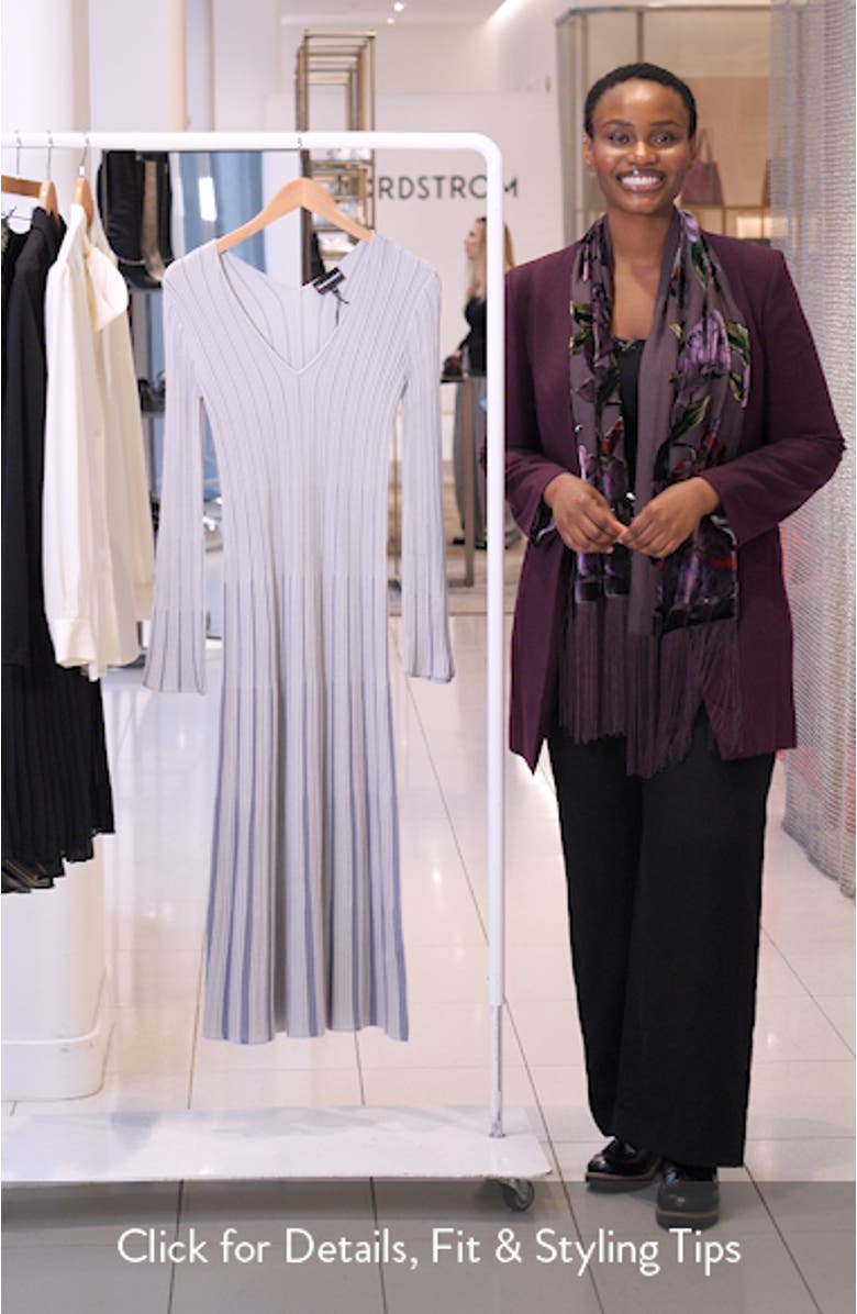 Long Sleeve Rib Sweater Dress, sales video thumbnail