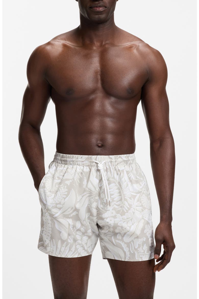 Piranha Swim Trunks, Main, color, LIGHT BEIGE