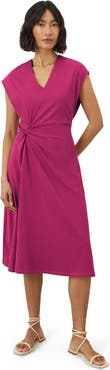 Pact Fit & Flare V-Neck Twist Dress Made With Organic Cotton