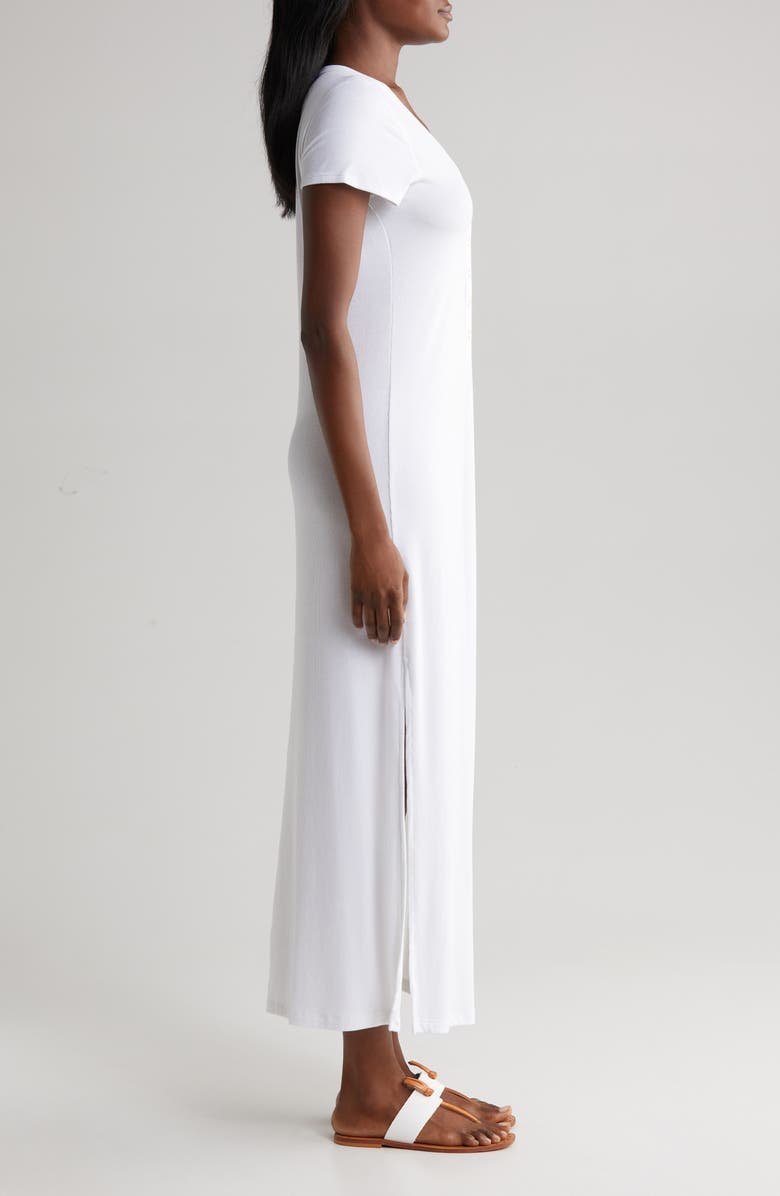 Robin Piccone Amy Rib Cover-Up Dress, Alternate, color, White