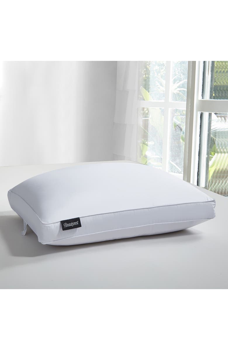 BLUE RIDGE HOME FASHIONS Beautyrest 400 Thread Count Sateen Cotton European Goose Down Pillow - Firm, Alternate, color, White