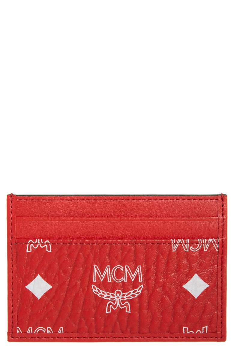 MCM Visetos Print Card Case, Main, color, 