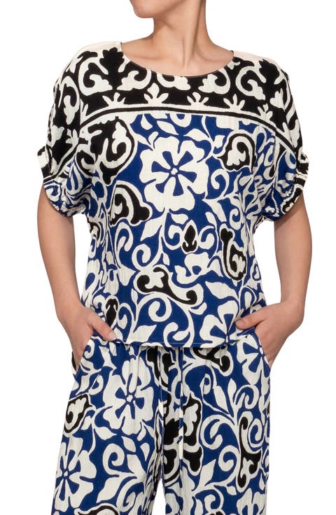 Floral Print Short Sleeve Top