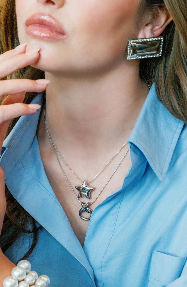 MacRae & Co. Love & Hugs Pendant Necklace, Alternate, color, Silver