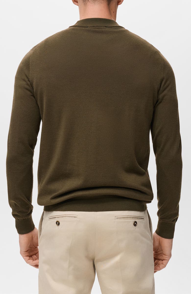 MANGO Turtleneck Wool Sweater, Alternate, color, Olive Green