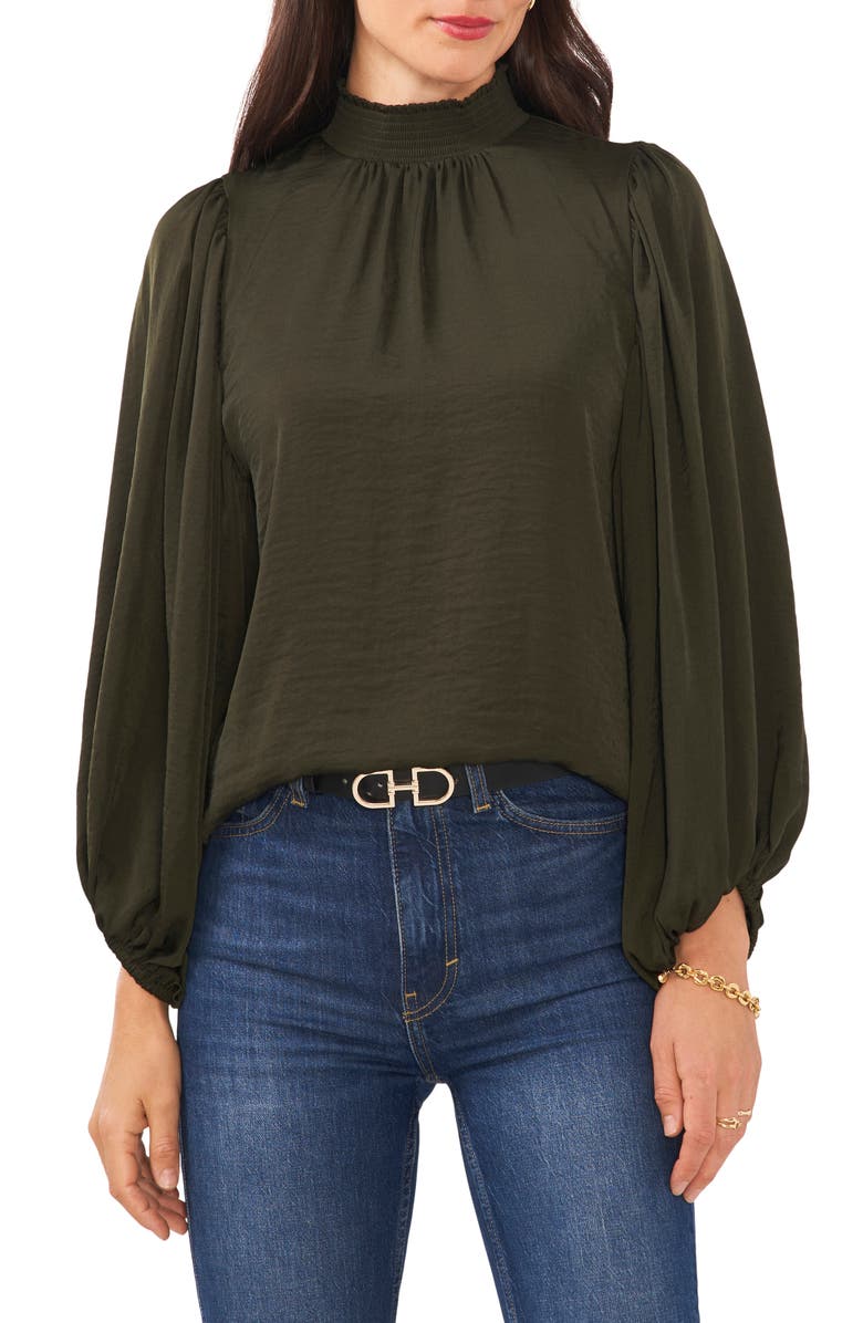 Vince Camuto Mock Neck Long Sleeve Blouse, Main, color,