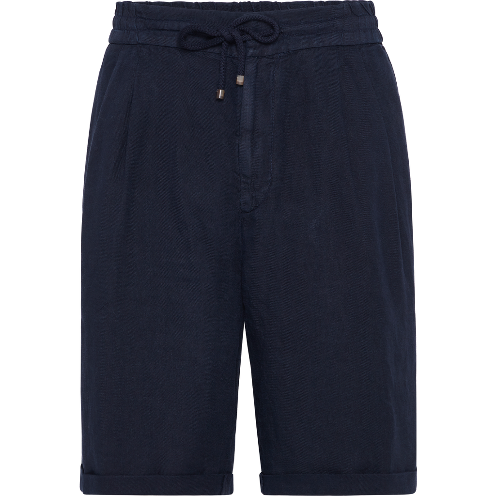 Brunello Cucinelli Bermuda Shorts With Drawstring In Navy Blue