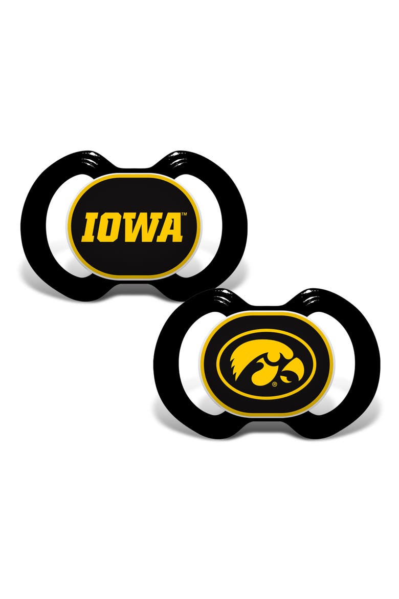 Iowa Hawkeyes Pacifier 2-Pack, Main, color, Multicolor