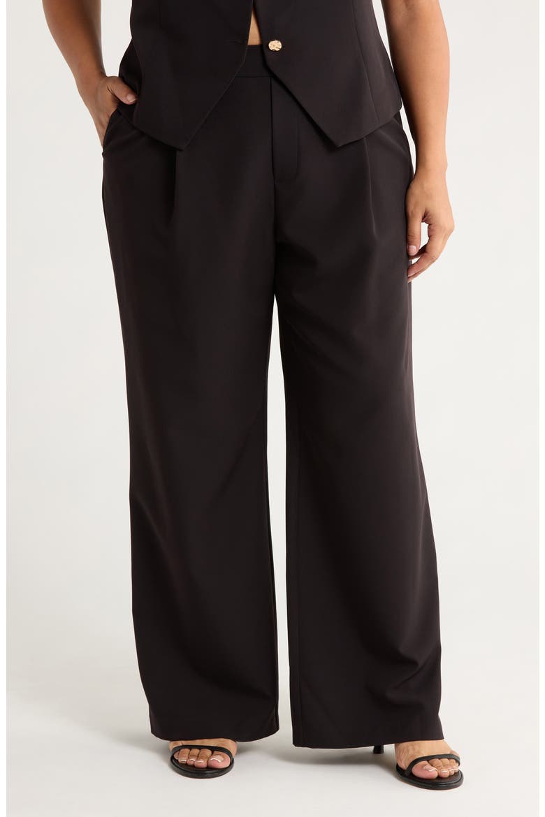 Pull-On Wide Leg Pants, Main, color, BLACK