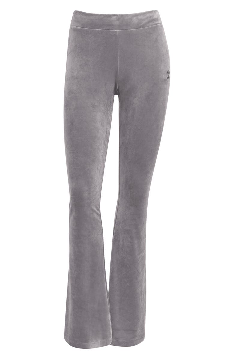 adidas Essential Velour Flare Leggings, Alternate, color, Grey Strata