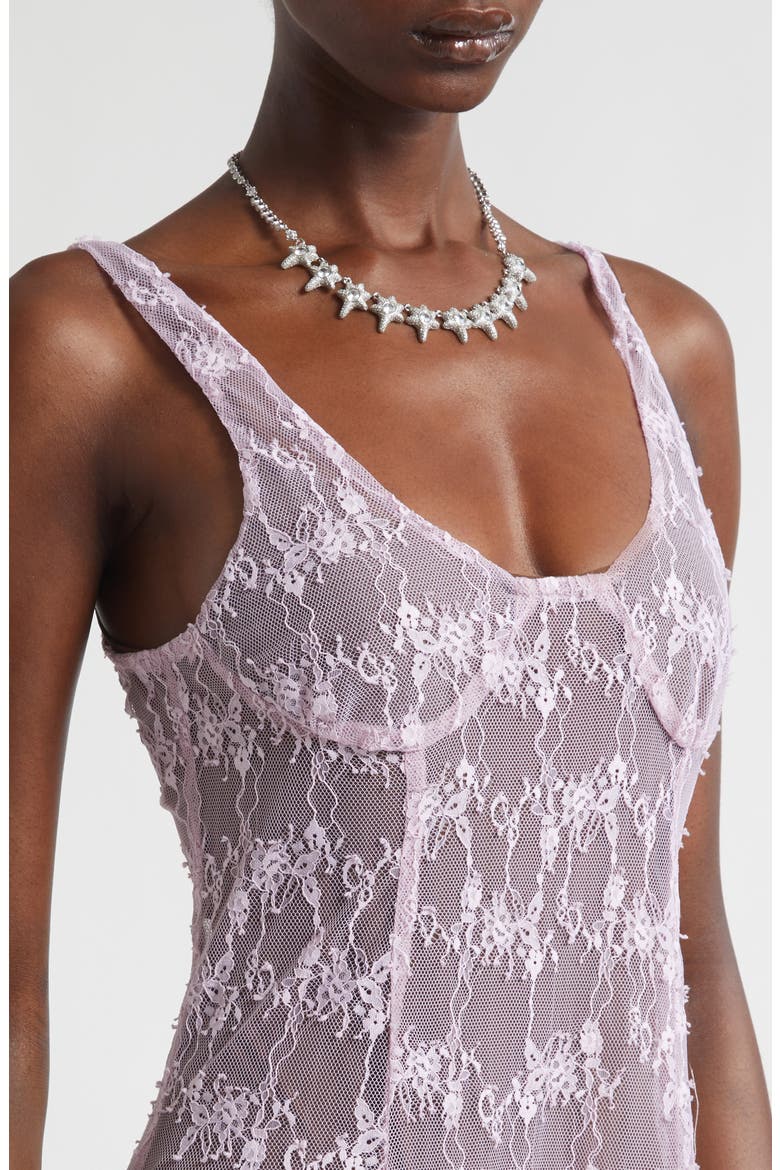 Pamela Sheer Lace Slipdress, Alternate, color, MAUVE
